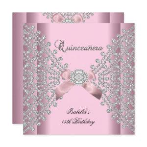 Quinceanera Birthday Party Pink White Diamonds