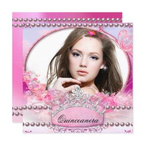 Quinceanera Birthday Party Pink White Floral Photo