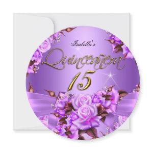 Quinceanera Birthday Party Purple Pink Rose Bow