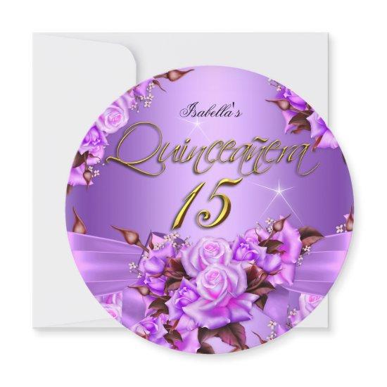 Quinceanera Birthday Party Purple Pink Rose Bow