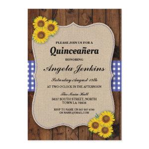 Quinceanera Birthday Party Sunflower BBQ Invite