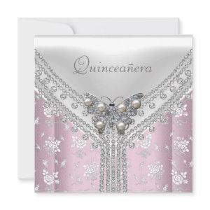 Quinceañera Birthday Party White Butterfly Floral