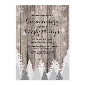 Quinceanera Birthday Party Winter Trees Invite