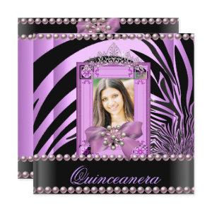 Quinceanera Birthday Party Zebra Lilac Pearl
