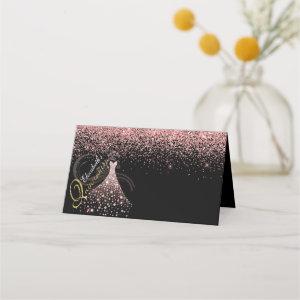 Quinceanera Birthday Pink Gown Personalized Place Card