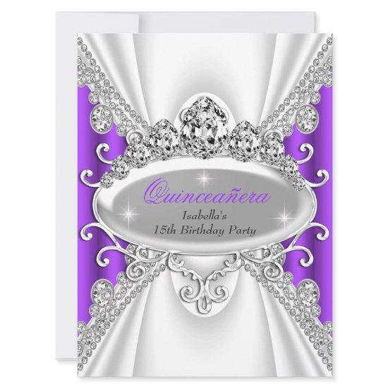 Quinceañera Birthday Princess Purple Diamond Large