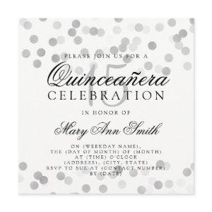 Quinceanera  Birthday Silver Foil Glitter Lights