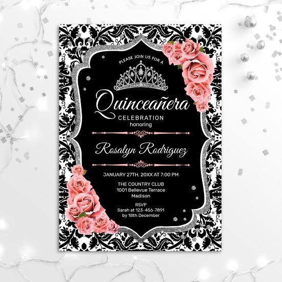 Quinceanera - Black Blush Pink Silver