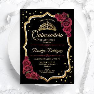 Quinceanera - Black Burgundy Gold