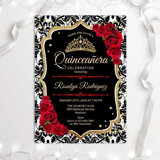 Quinceanera - Black Gold Red