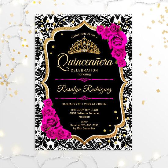 Quinceanera - Black Pink Gold