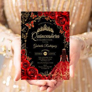 Quinceanera Black Red Gold