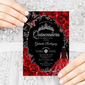 Quinceanera Black Red Silver