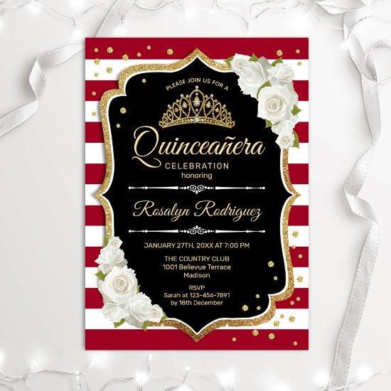 Quinceanera - Black Red White Gold