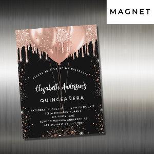 Quinceanera black rose gold ballons luxury magnetic