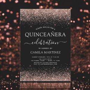 Quinceanera Black Rose Gold Blush Pink