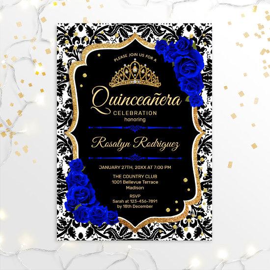 Quinceanera - Black Royal Blue Gold