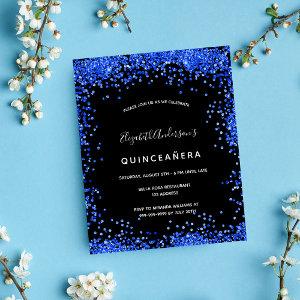 Quinceanera black royal blue