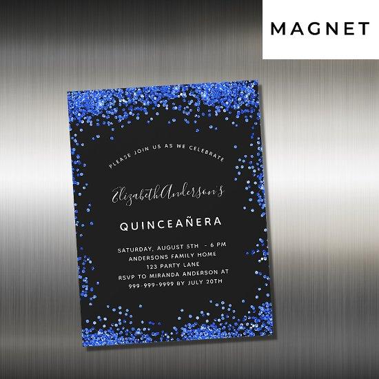 Quinceanera black royal blue  magnet