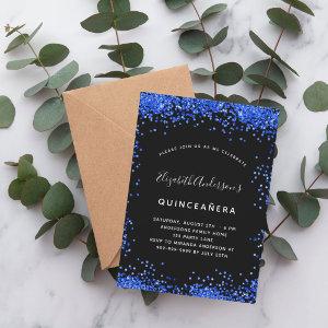Quinceanera black royal blue luxury party