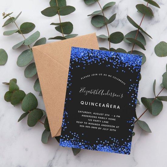 Quinceanera black royal blue luxury party