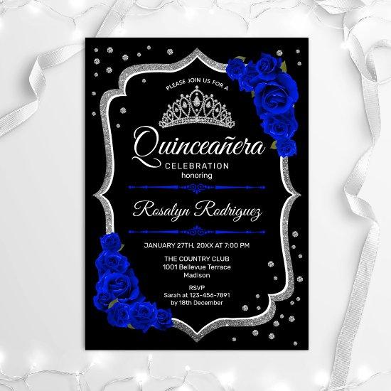 Quinceanera - Black Silver Royal Blue