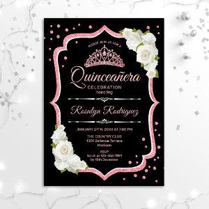 Quinceanera - Black White Rose Gold