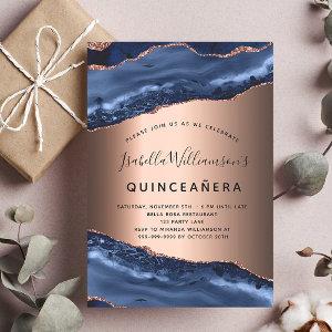 Quinceanera blue agate rose gold budget  flyer