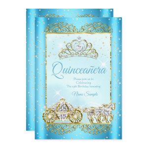 Quinceanera  Blue Gold fairytale Cinderella