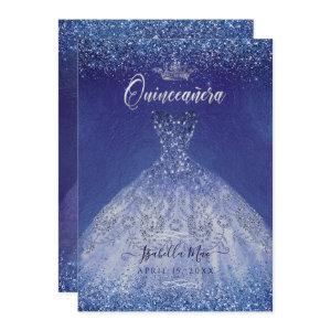 Quinceanera Blue Ombre Glitter Gown