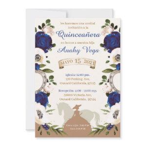 Quinceañera Blue Royal Charra,Charro Western  Save The Date