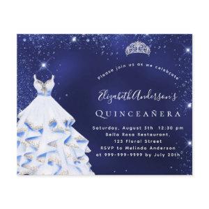 Quinceanera blue silver dress budget  flyer