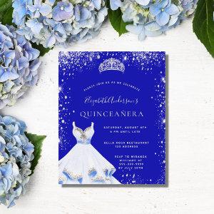 Quinceanera blue silver dress tiara