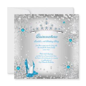 Quinceanera Blue Silver Winter Wonderland