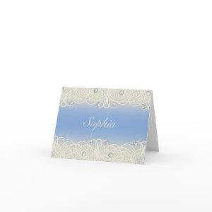 Quinceanera Blue Sparkle and Lace
