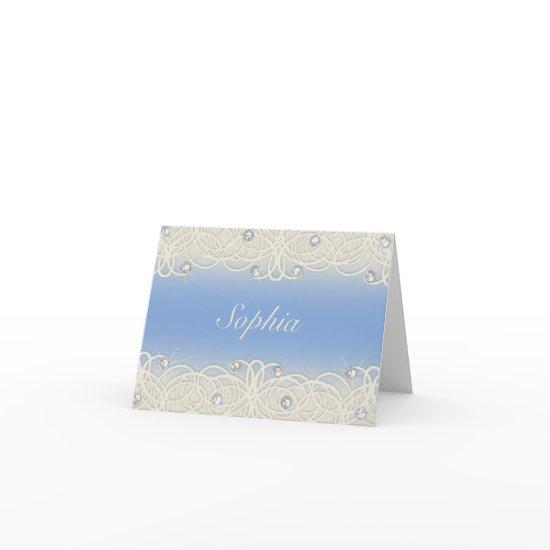Quinceanera Blue Sparkle and Lace
