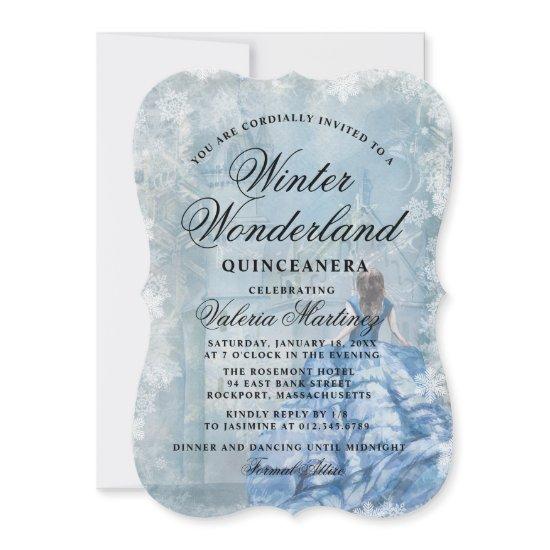 Quinceanera Blue Winter Wonderland Princess Invita