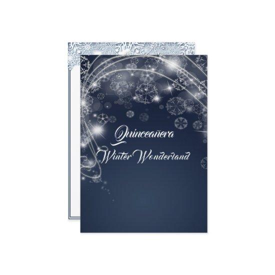 Quinceanera Blue Winter Wonderland Snowflakes