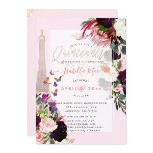 Quinceanera Blush Eiffel Tower, Butterflies
