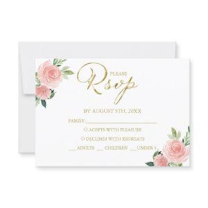 Quinceanera Blush Floral Response Card