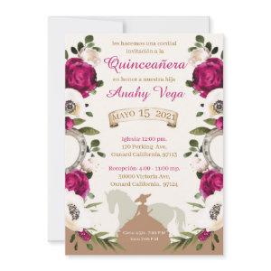Quinceañera Blush Pink Charra,Charro Western  Save The Date