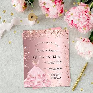 Quinceanera blush pink dress budget  flyer