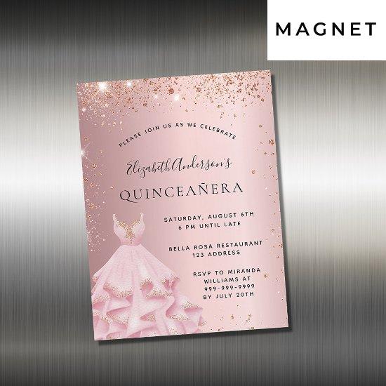 Quinceanera blush pink dress  magnet