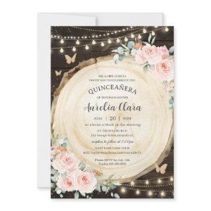 Quinceañera Blush Pink Floral Enchanted Forest