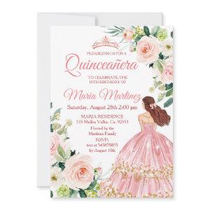 Quinceanera Blush Pink Floral Mexican Birthday