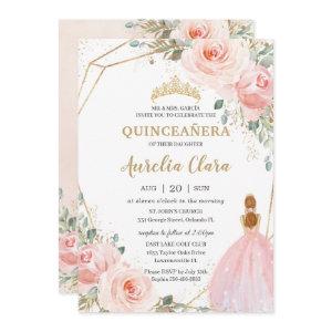 Quinceañera Blush Pink Floral Mis Quince Anos