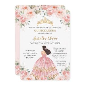 Quinceañera Blush Pink Floral Princess Birthday