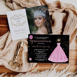 Quinceañera Blush Pink Floral Princess Tiara Photo
