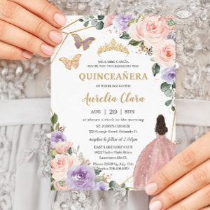 Quinceañera Blush Pink Lilac Purple Floral 16th