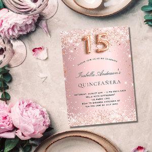 Quinceanera blush pink rose gold glitter
